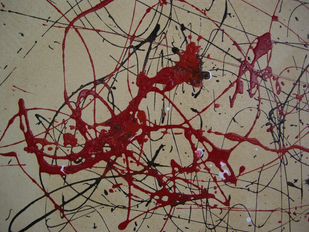 Abstract expressionist painting, acrylic on canvas
