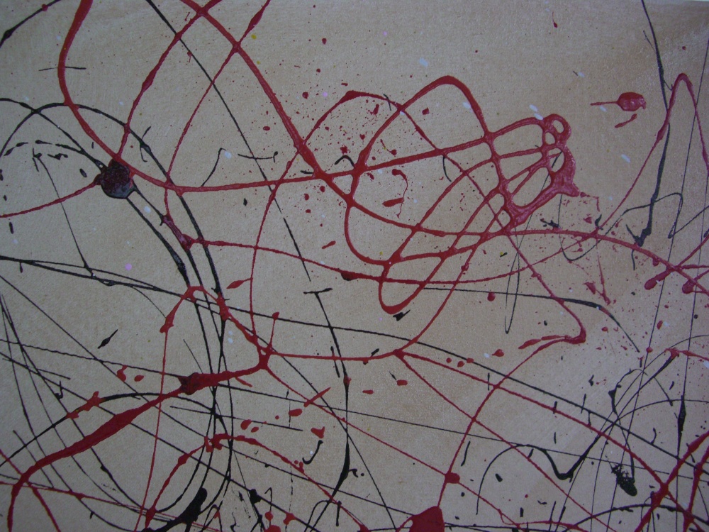 Abstract expressionist painting, acrylic on canvas