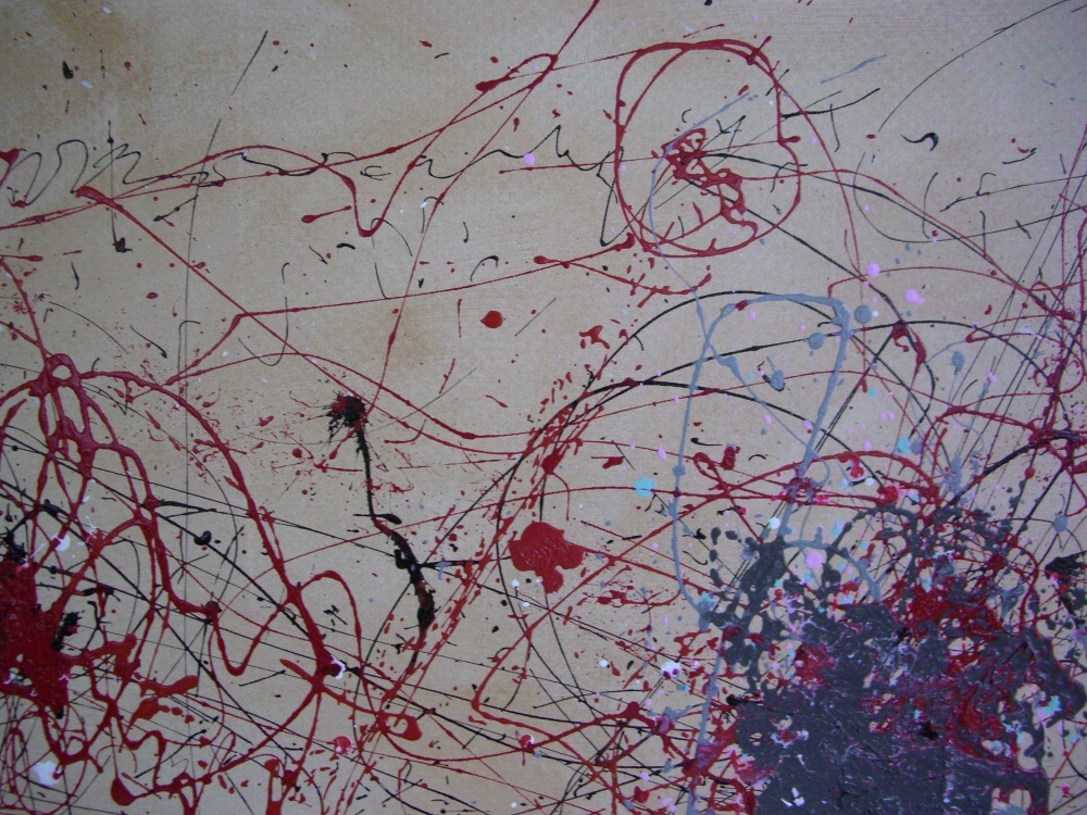 Abstract expressionist painting, acrylic on canvas