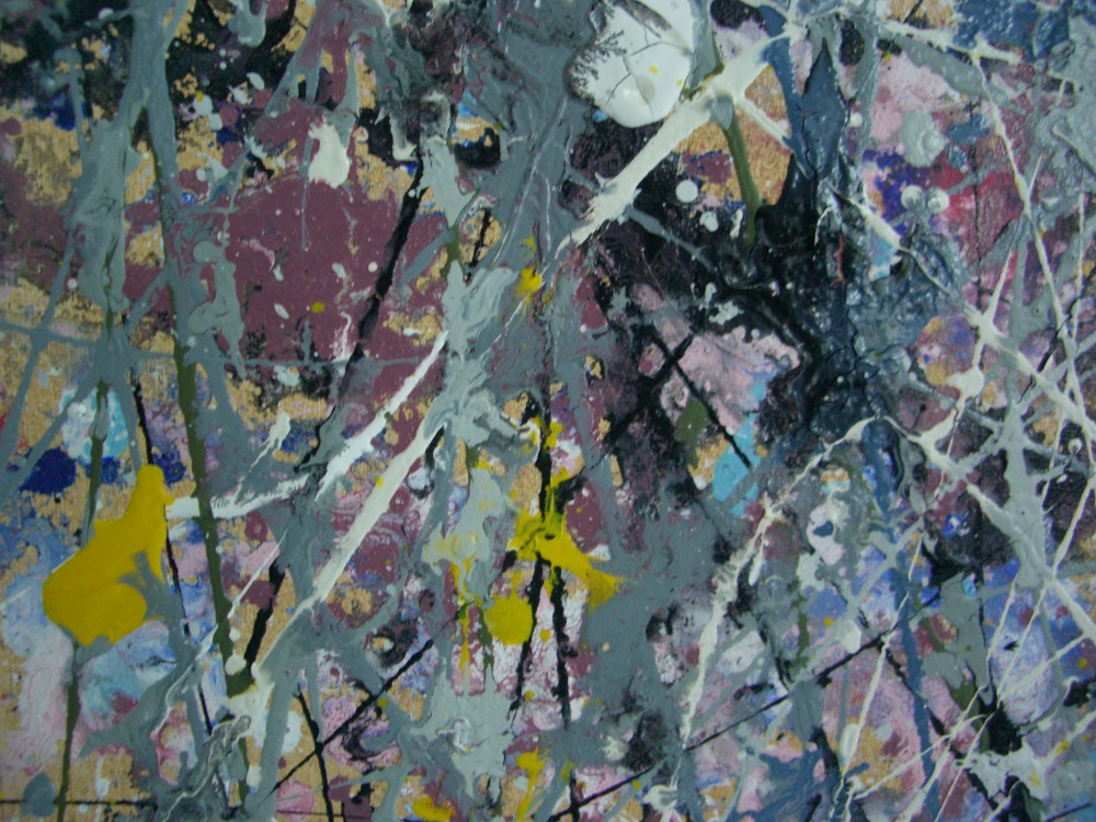 Abstract expressionist painting, acrylic on canvas