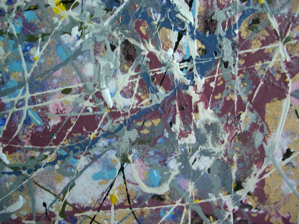 Abstract expressionist painting, acrylic on canvas