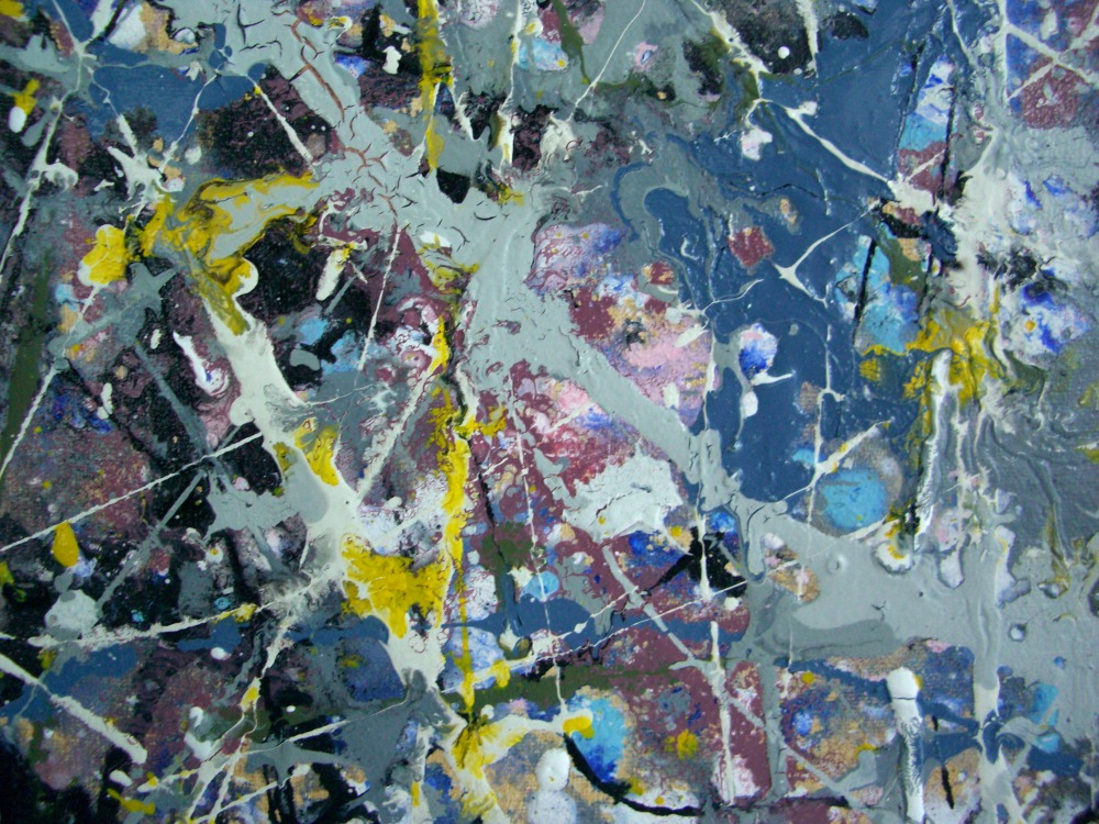 Abstract expressionist painting, acrylic on canvas