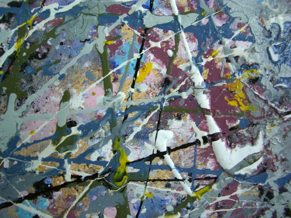 Abstract expressionist painting, acrylic on canvas