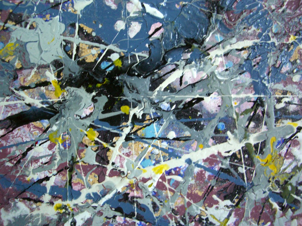 Abstract expressionist painting, acrylic on canvas