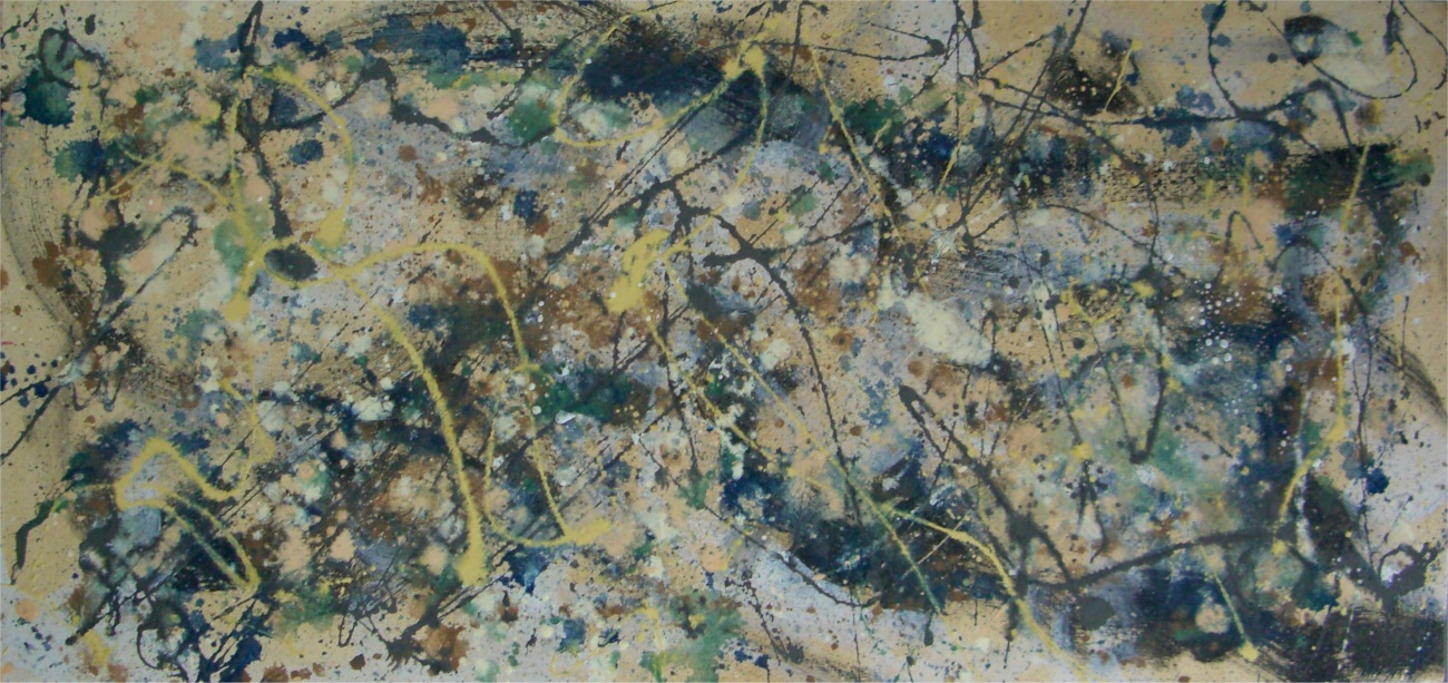 Abstract expressionist painting, acrylic on canvas