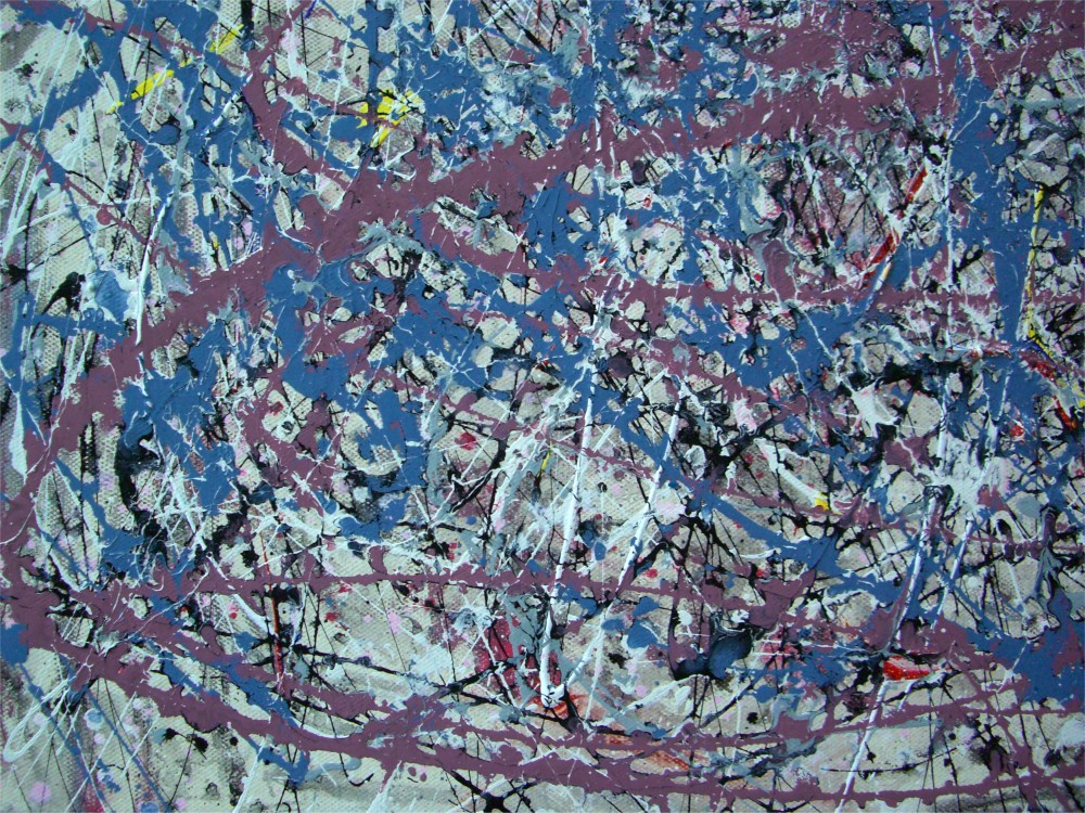 Abstract expressionist painting, acrylic on canvas