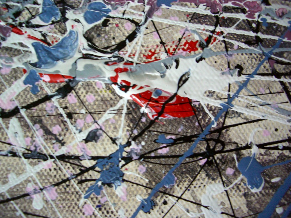 Abstract expressionist painting, acrylic on canvas