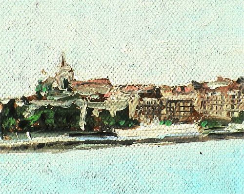 Fragment of Lake Geneva by Alex Borissov, oil on canvas, 2004